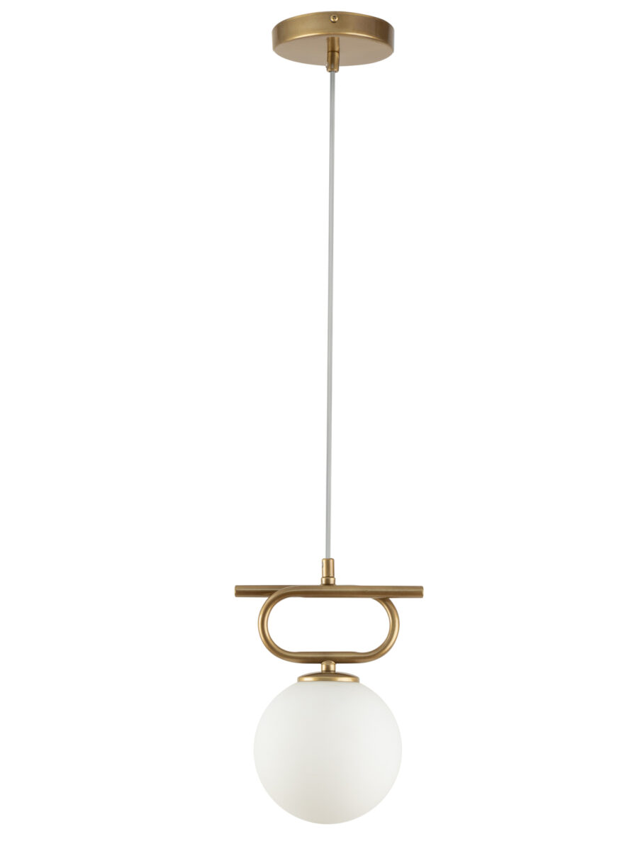 Suspension Tes Dorée Verre Globe Blanc G9 12w Sigma
