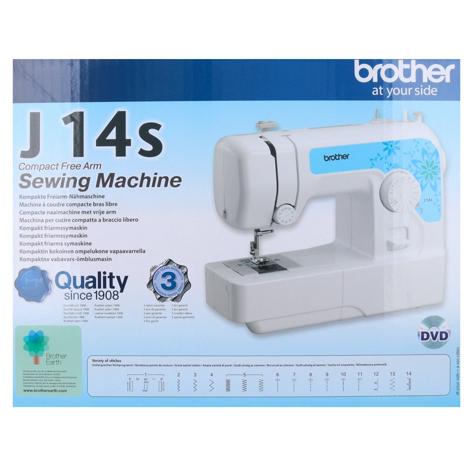 Brother Licht Nähmaschine J14s Weiß Automatisch 14 Stiche Led- 4-Step Knopfloch - Bild 5