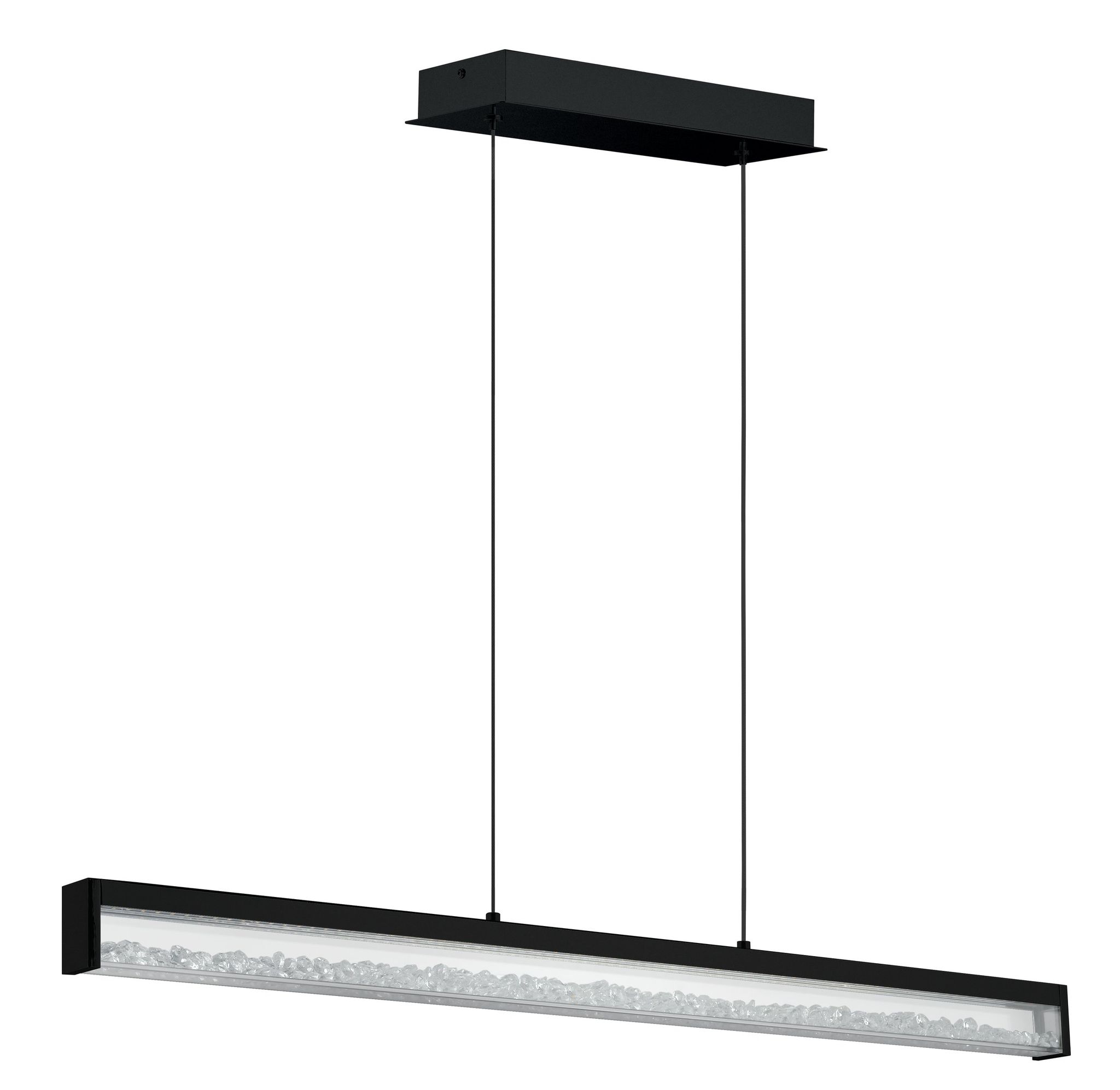 Eglo - Led Pendellampe Cardito 1, Rechteckige Pendelleuchte, Hängeleuchte Aus Metall In Schwarz Mit Klaren Glas-kristallen, Touch Dimmbar, Weißtöne Einstellbar