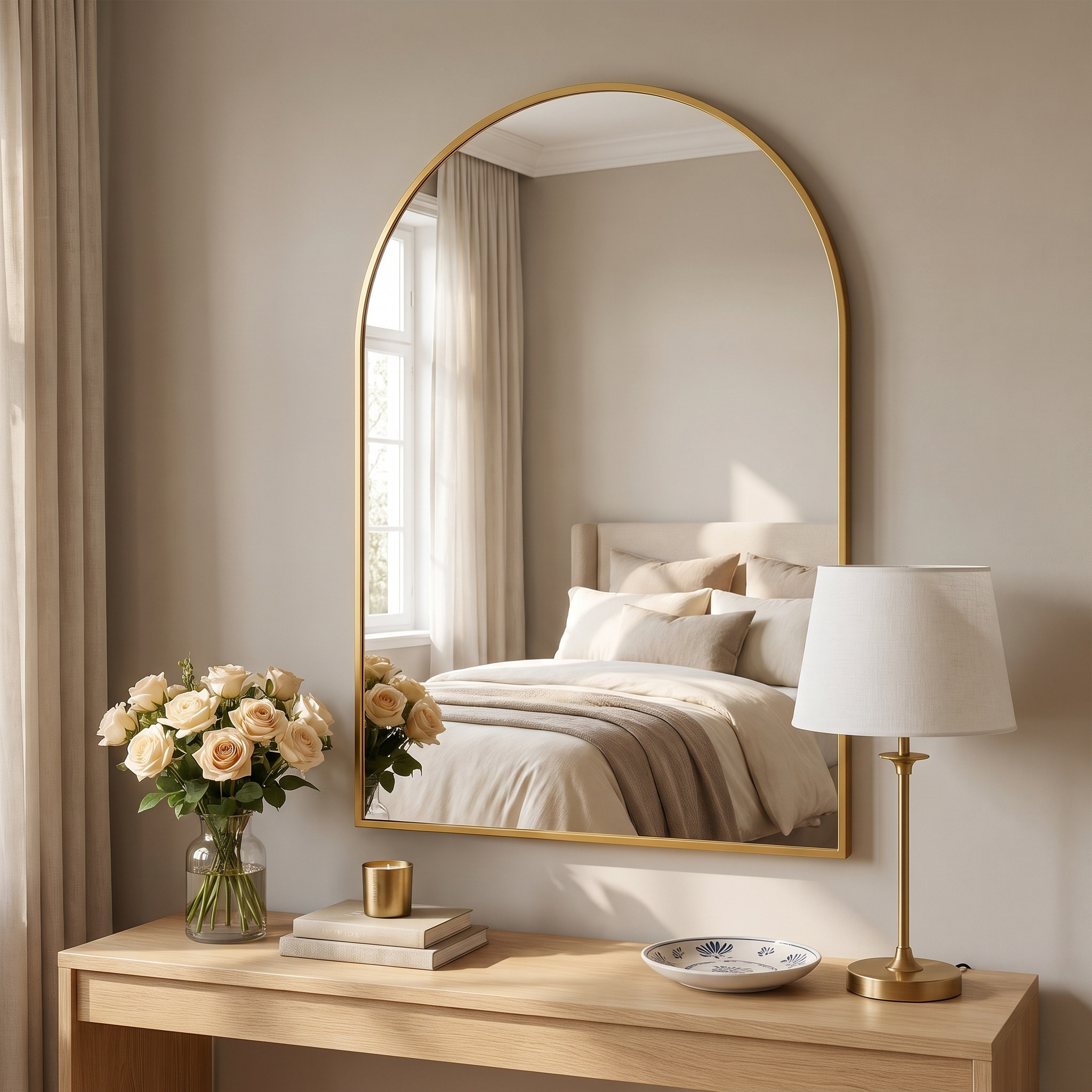 Miroir Mural En Arqué 91x61 Cm