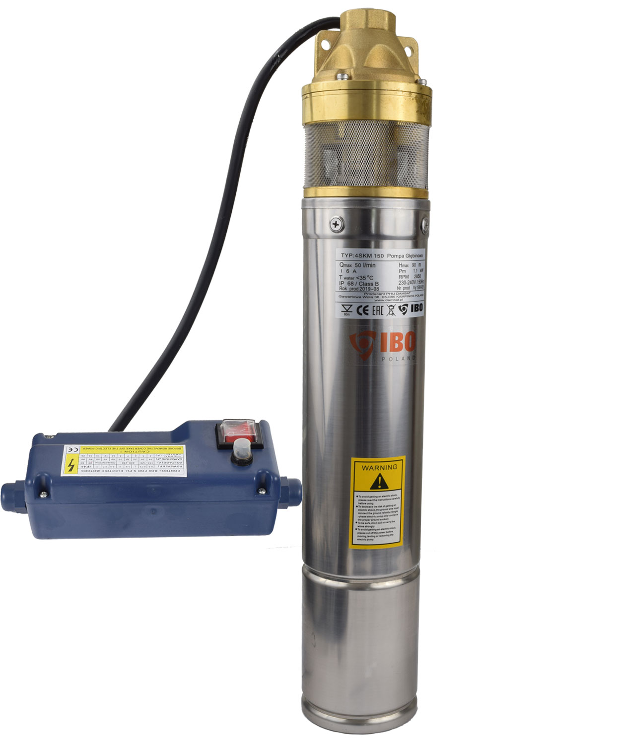 Ibo 4 Zoll Brunnenpumpe Tiefbrunnenpumpe 1100W 20M Kabel