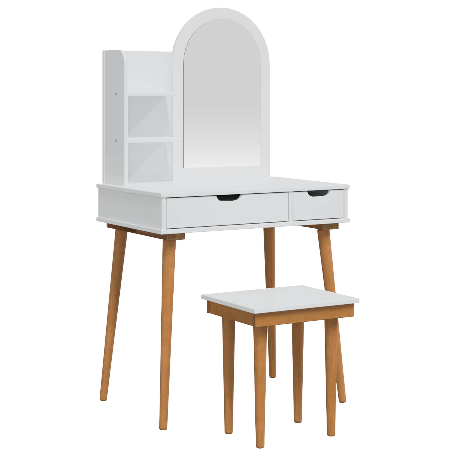 Vidaxl Weiß Dressing Table Set Fauske 4 Pcs White 76 X 50 X 143 Cm