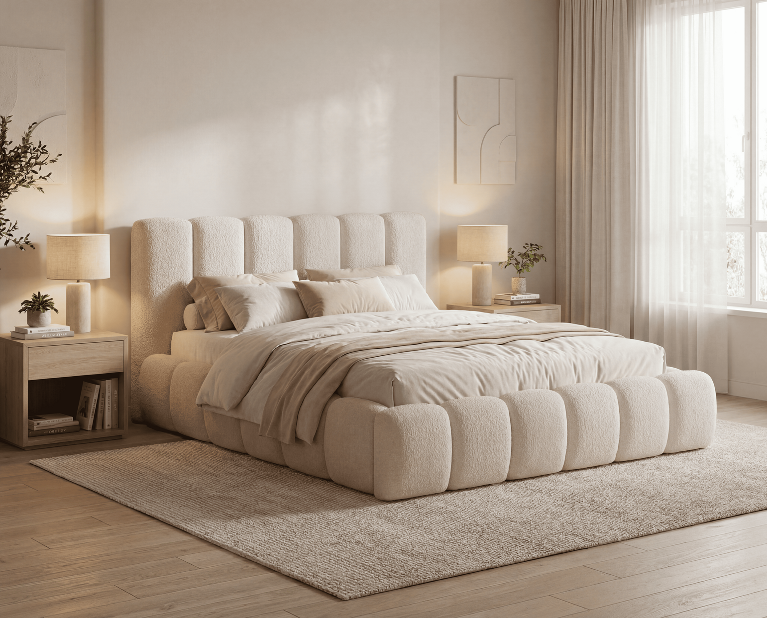 Emporius Lit Bouclé 140x200 Cm Aurelis