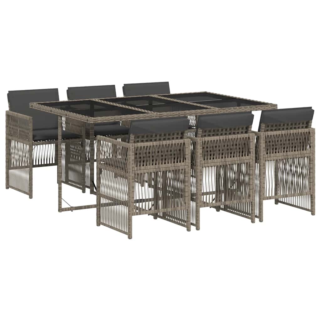 Garden Dining Set Grey And Black Vidaxl