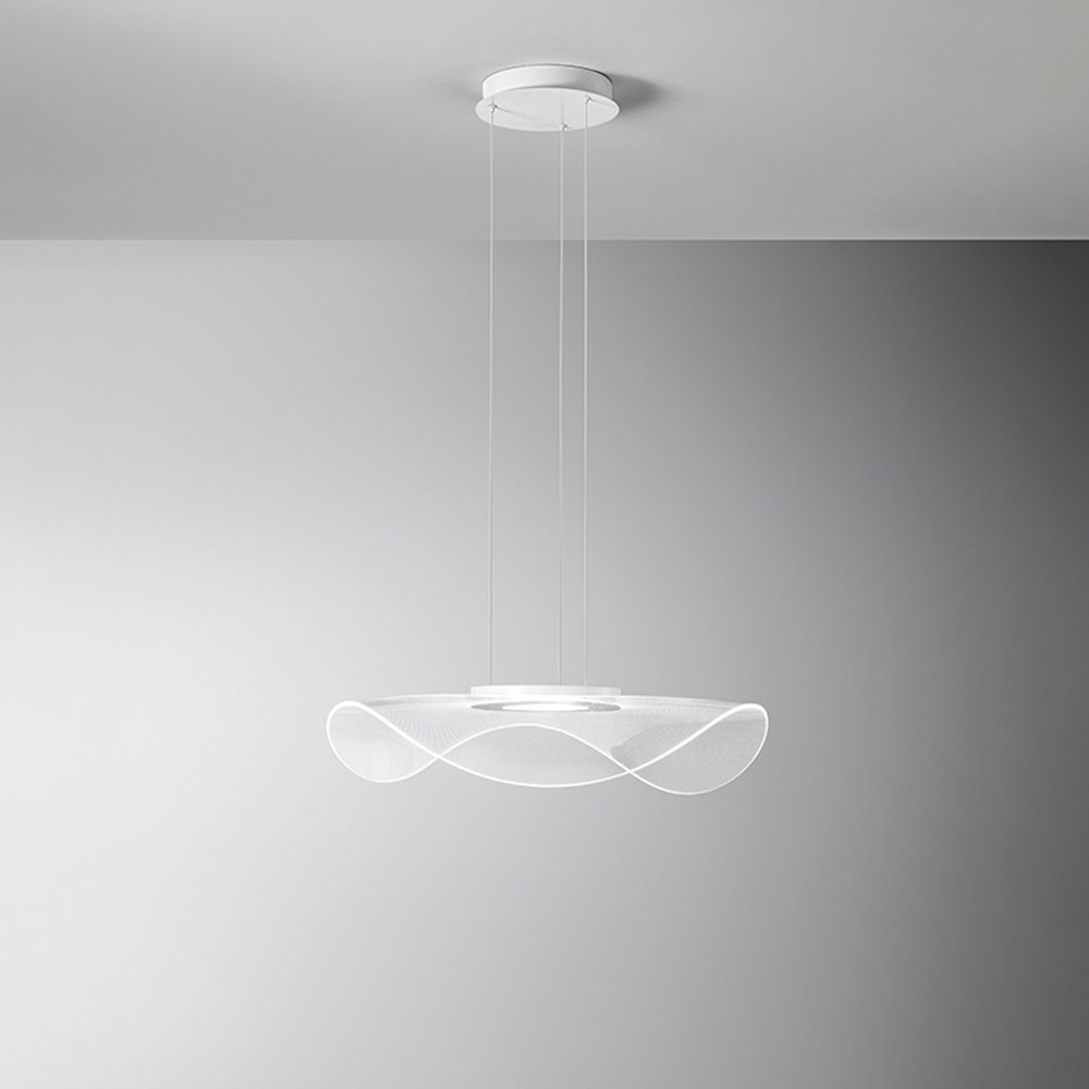 Sospensione Moderna Medusa Metallo Bianco Acrilico Led 45w 3000k