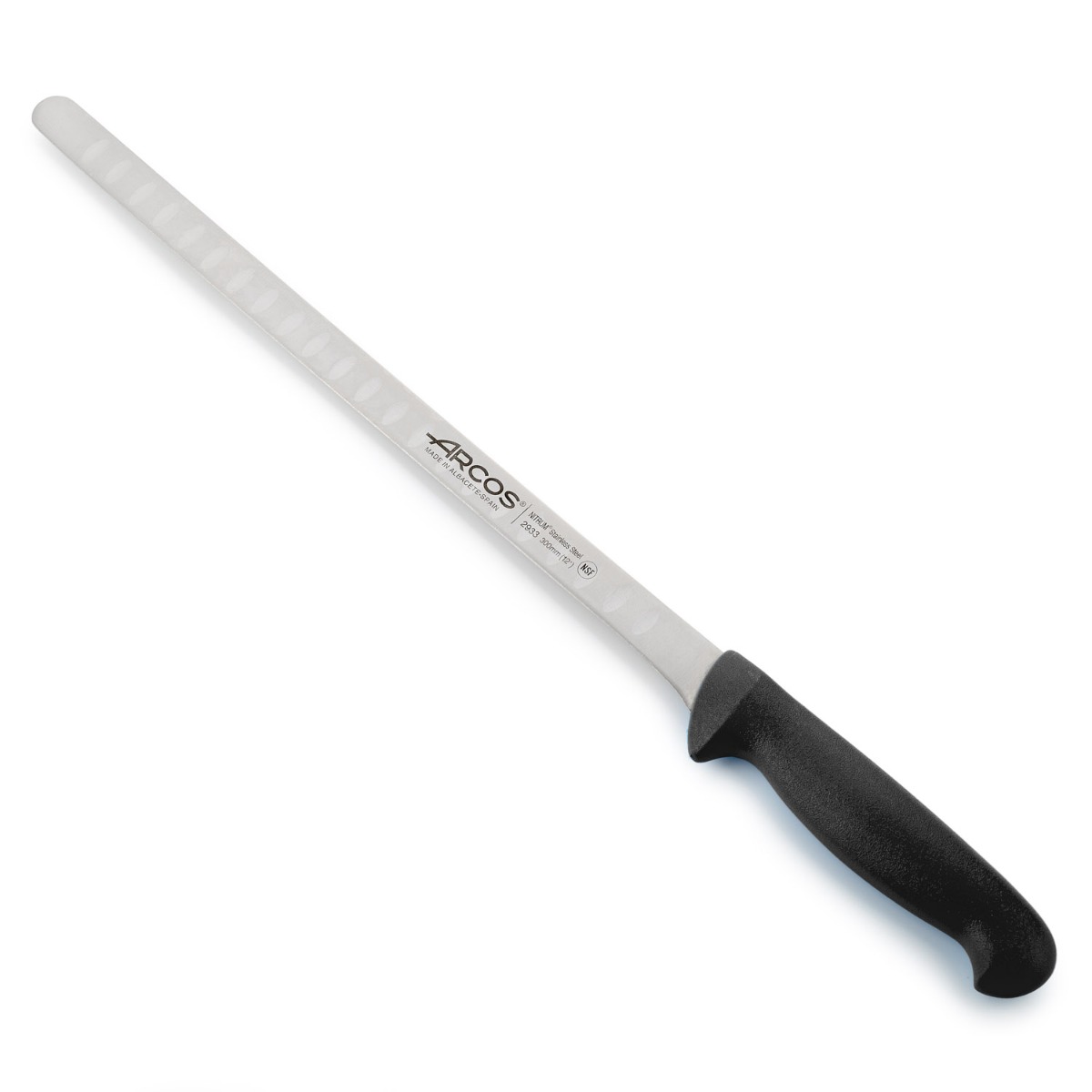Arcos Schwarz Lachsmesser Farbe - Prof 293325 Aus Nitrum-Edelstahl Und Mango Ergonomisches Es Polypropylen Mit 30 Cm Klinge, Vitrine