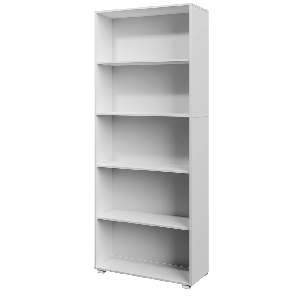 Deuba – Étagère Bibliothèque Vela En Mdf – 5 Compartiments – Dimensions 60x28x190 Cm – Couleur Blanc – Tablettes Réglables En Hauteur