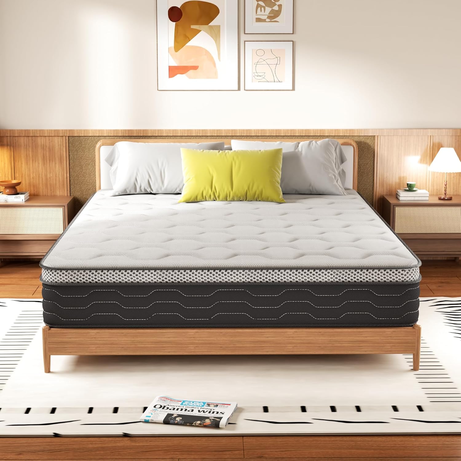 Dewinner – Matelas Hybride 160x200cm – Épaisseur 25cm – Dureté Moyenne