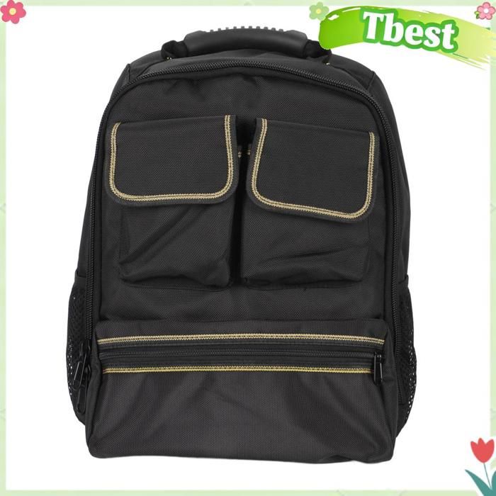 Sac à dos pour électricien en tissu Oxford, multifonctionnel pour maintenance, noir