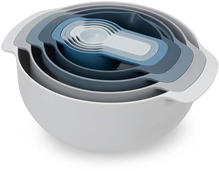 Joseph & Joseph Joseph Joseph Nest™ 9 Plus - Set De Kompakte Küche De 9 Utensilien - Cielo Stapelbare Schalen, Sieb Und Messbecher, Ergonomisches Design Und Platzsparend De