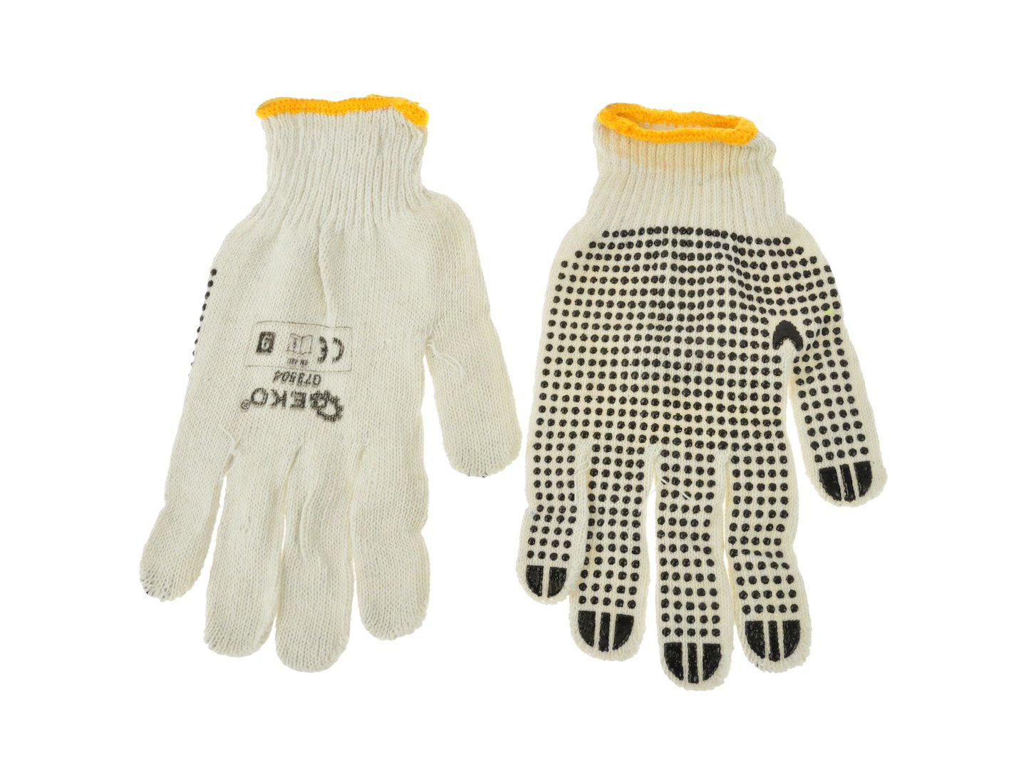 Import Gestrickte Arbeitshandschuhe, Naturfarben Gesprenkelt (12/600)