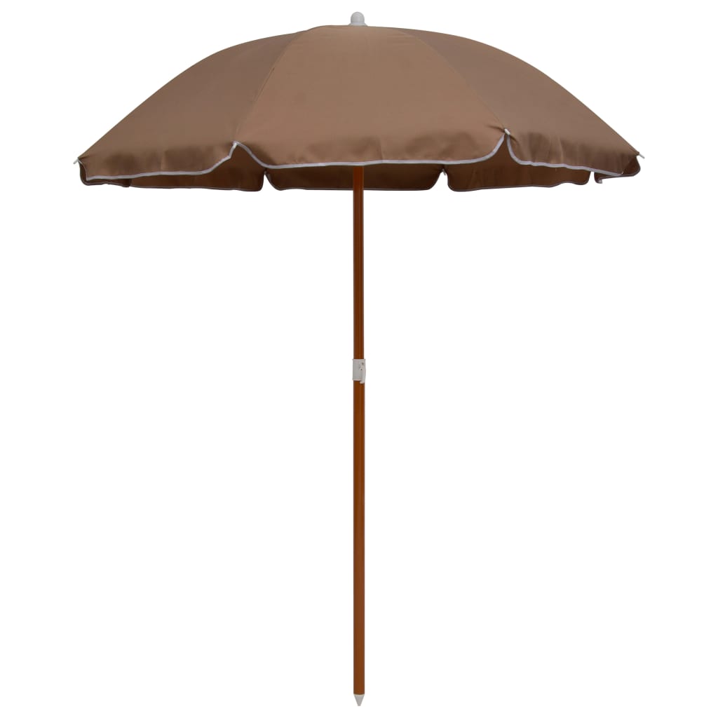 Garden Parasol With Steel Pole 180 Cm Taupe Vidaxl