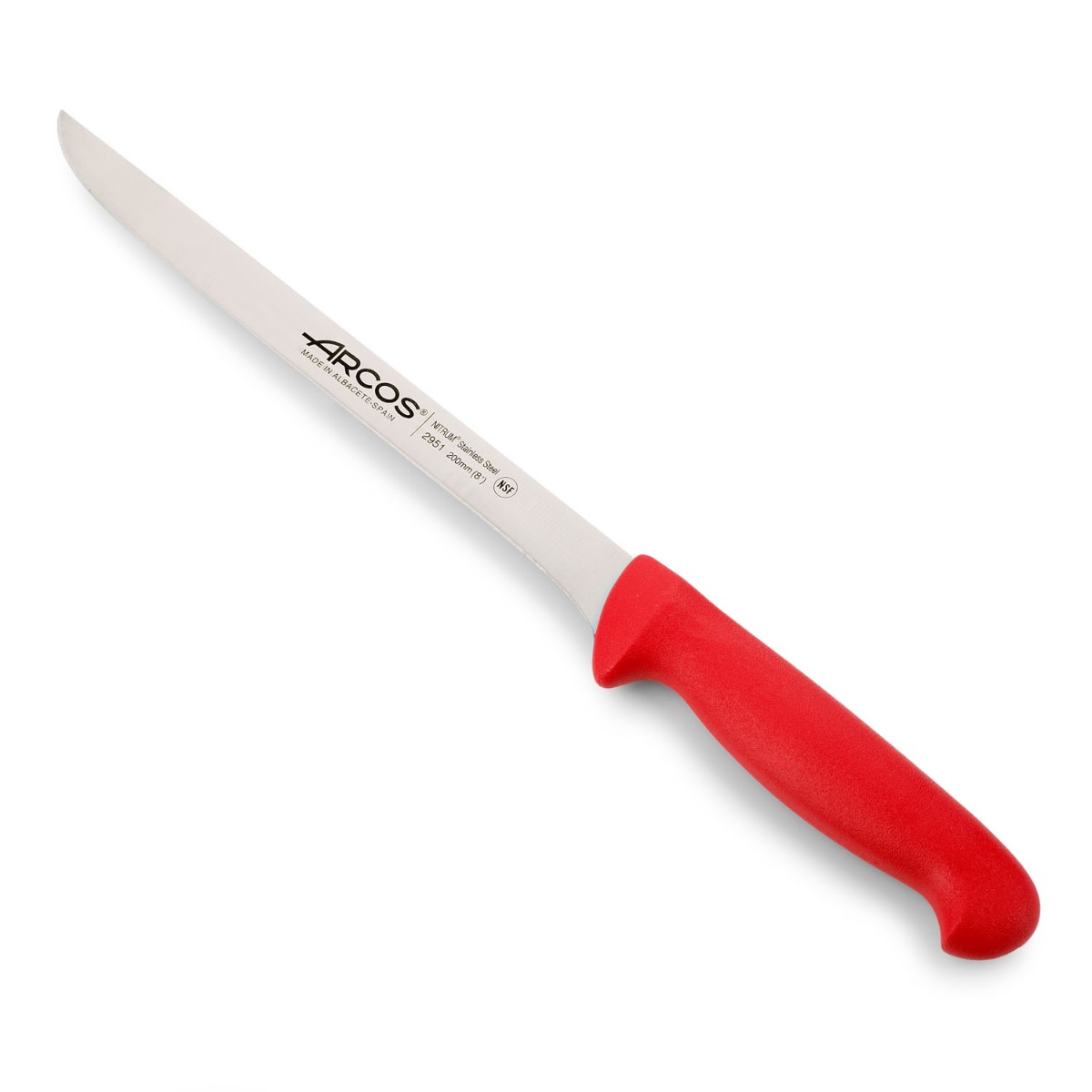 Arcos Rot Filetiermesser Farbe - Prof 295122 In Nitrum Edelstahl Und Mango Ergonomisches Es Polypropylen Und 20 Cm Klinge, Vitrine