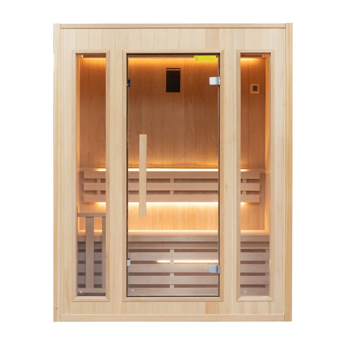 France Sauna Traditionelle Sauna 153x110x190cm Frankreich Sauna Dampfkabine - Fichtenholz 100 % Kanadisch - Komplettpaket 3.5kw