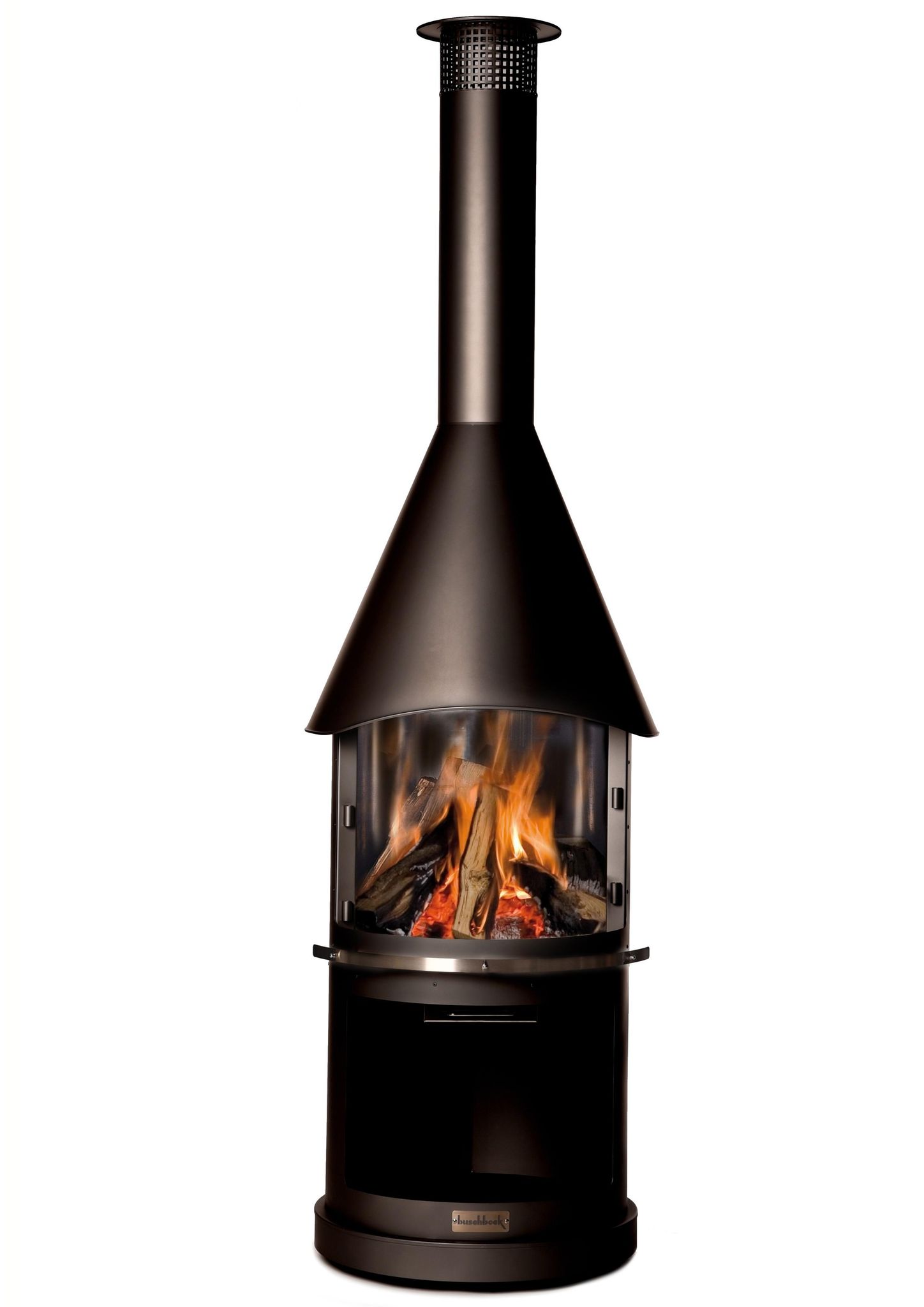 Edelstahlkamin Buschbeck Sydney Schwarz Holz Grill Bbq