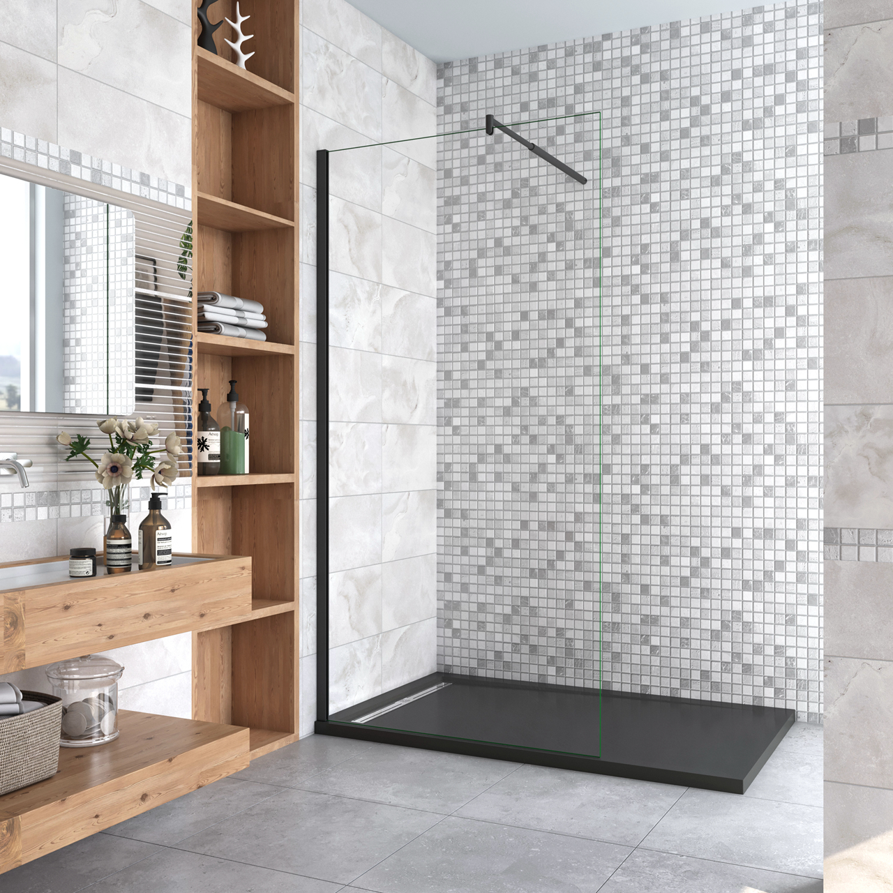 70x200 Cm Box Doccia Walk In Parete Fissa In Vetro Temperato Da 10 ...