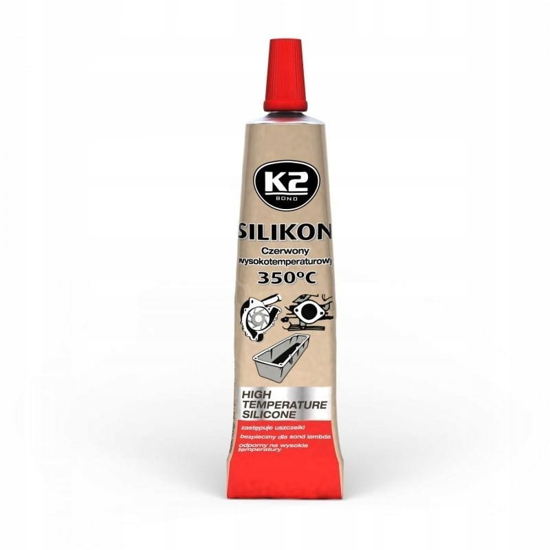 K2 Rot - Silikon Czerwony Luz 21G Wysokotemperaturowy +350St, Płynna Uszczelka