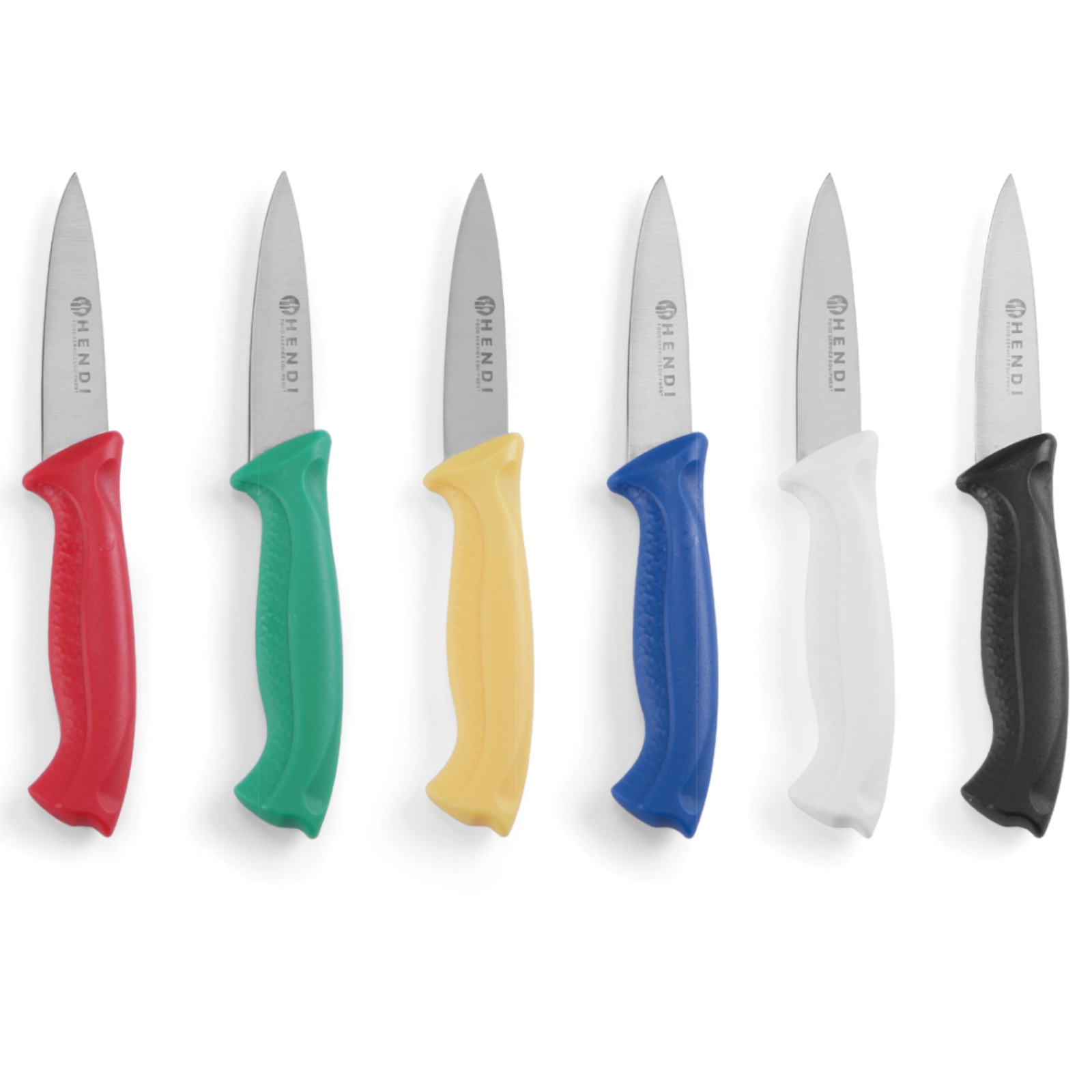 HENDI Schälmesser, set mit 6 unterschiedlichen Farben: weiß, rot, blau, grün, schwarz und gelb, HACCP, Klinge: 90mm, Länge 185mm, Edelstahl/Polypropylen - Bild 4