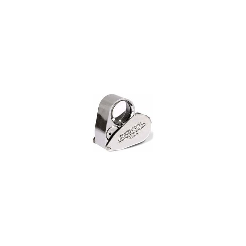 Loupe de bijoutier pliante 40x en métal, lumière UV et LED, pour diamants, bijoux et pièces de monnaie