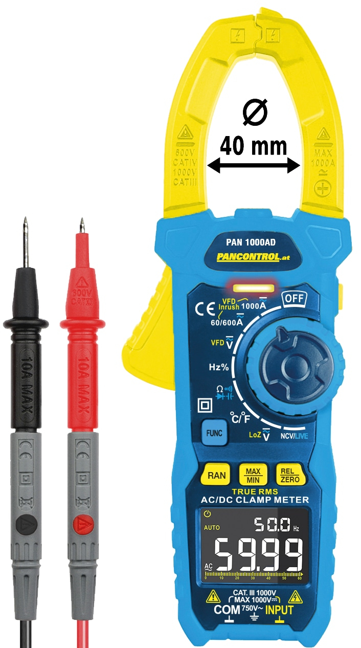 Pancontrol Mehrfarbig Multimeter, True-Rms Stromzange Pan 1000Ad, 1000 A (Cat Iii 1000V, Cat Iv 600V, Zangenstrommesser) - Bild 5