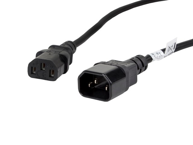 Lanberg Schwarz Iec 320 C13 - C14 Netzkabel-Verlängerungskabel 1,8 M Vde