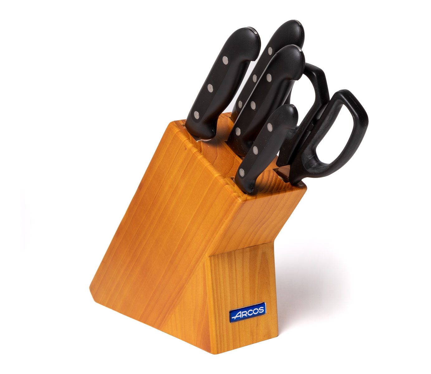 Arcos Schwarz Set Mit 4 Messern Und Scheren Maitre 152100 Edelstahl Nitrum Und Mango Polypropylen 5 Stück Geschenkbox Aus Kiefernholz