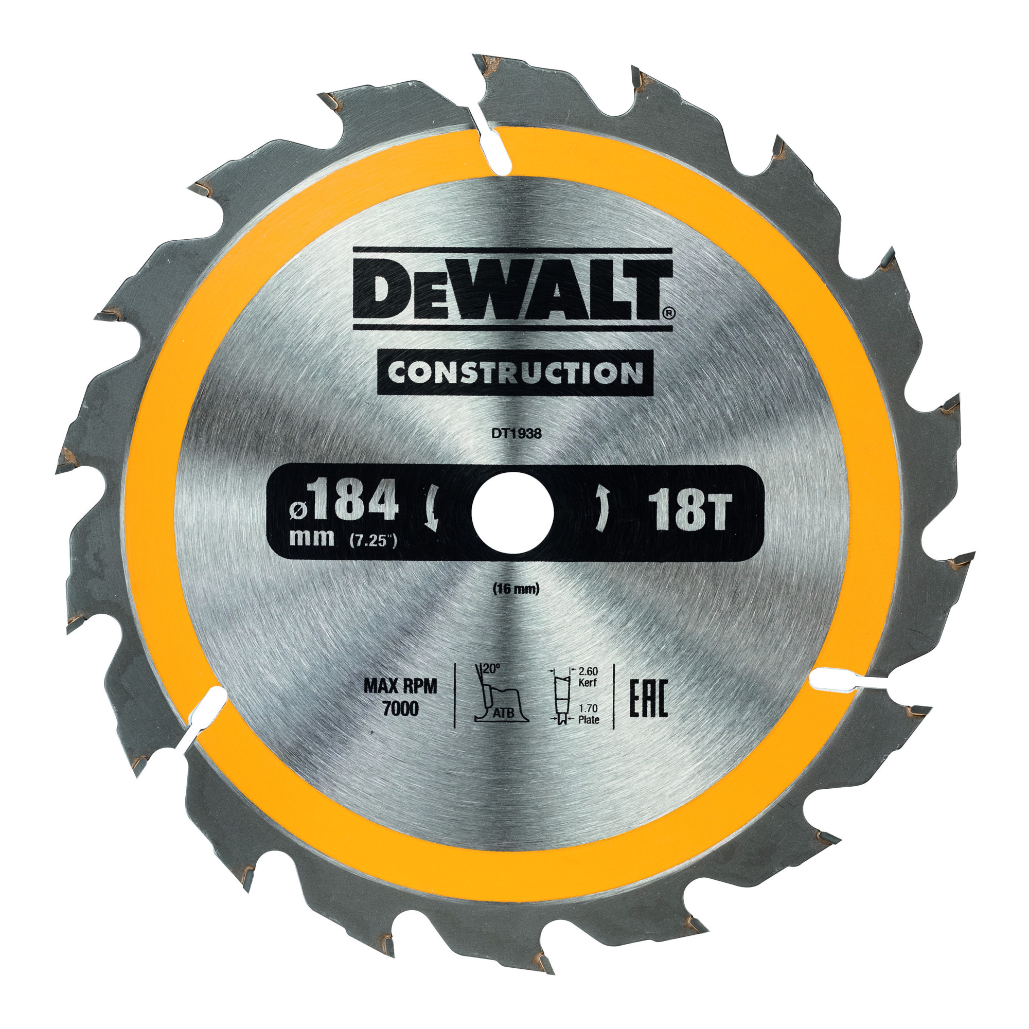 Dewalt Kreissägeblatt Handkr. 184/16 Mm 18Wz