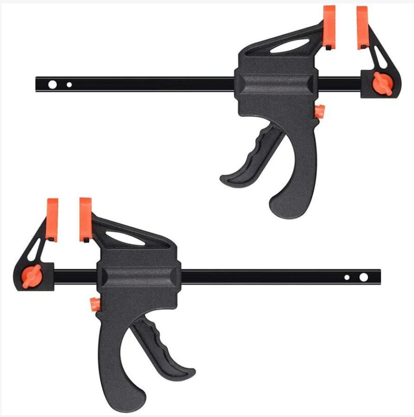 Serre-joint rapide 20 cm, serrage inversé en écarteur, PA6 et acier A3, lot de 2