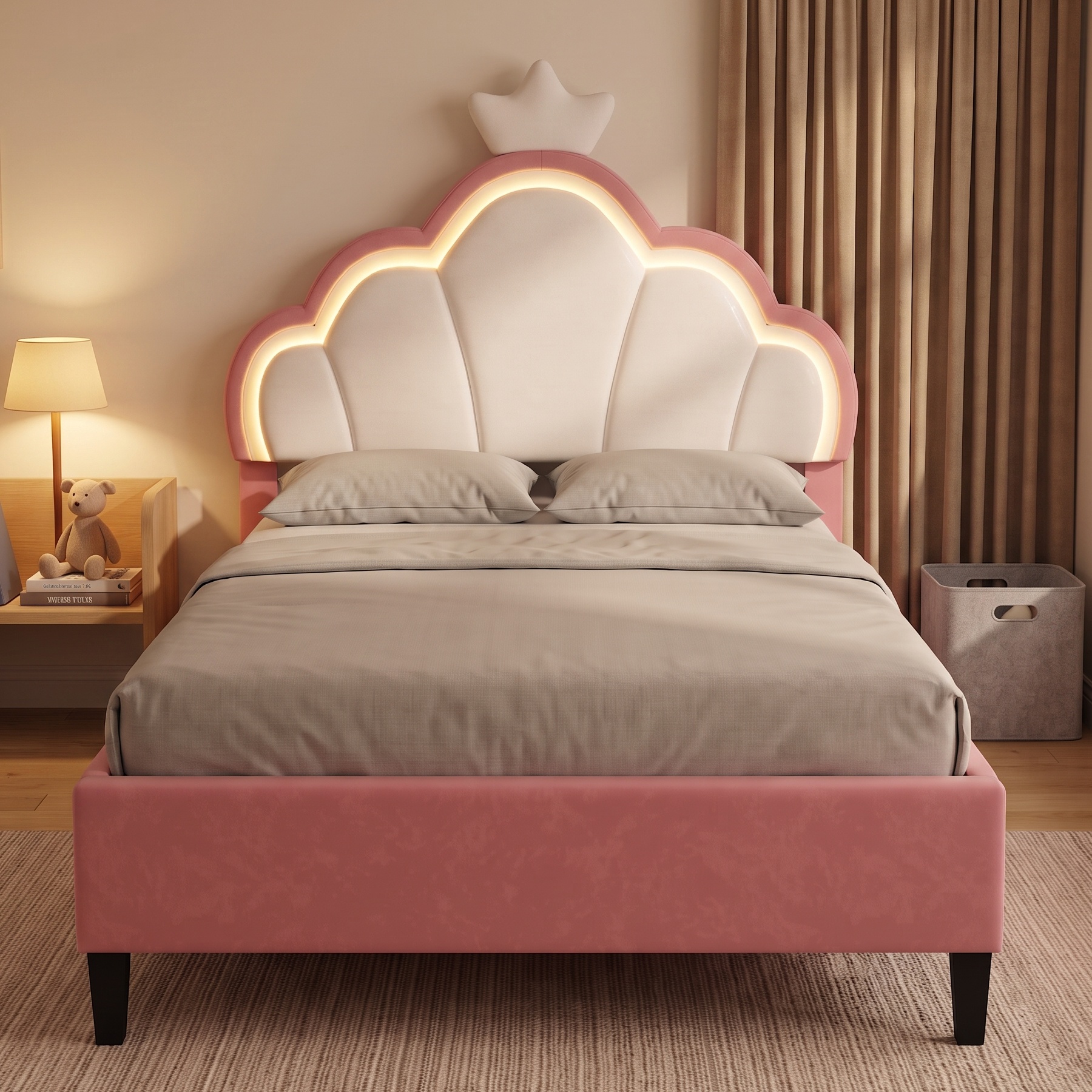 Lit Enfant Simple 90x200 Cm Avec Éclairage Led
