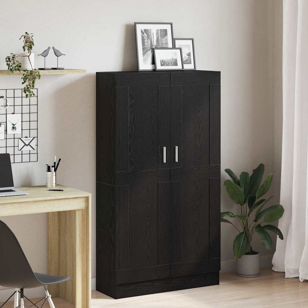 Meuble De Bibliothèque Chêne Noir 82.5 X 30.5 X 150 Cm Vidaxl