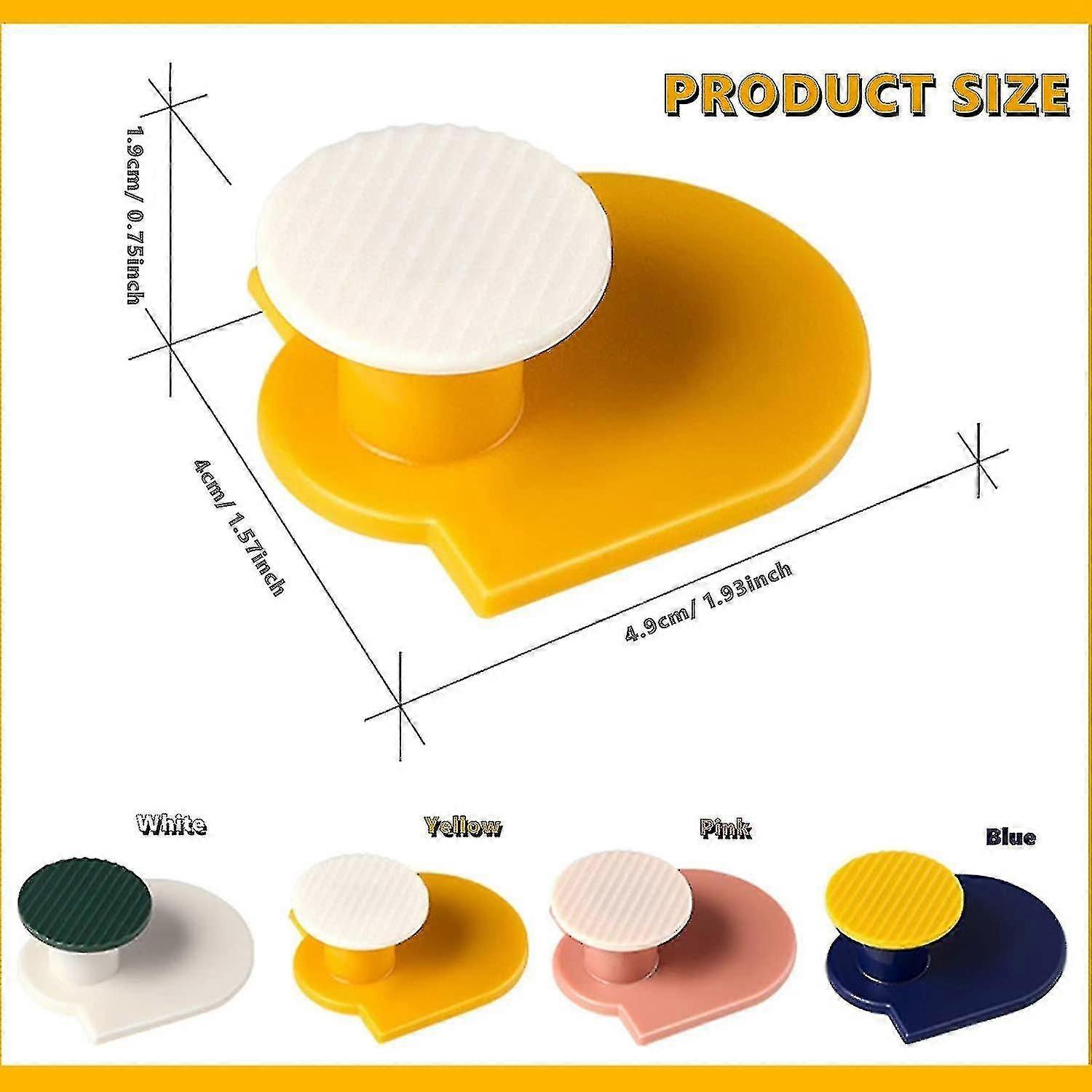 Crochets muraux autocollants en PVC, lot de 4, étanches, couleur jaune