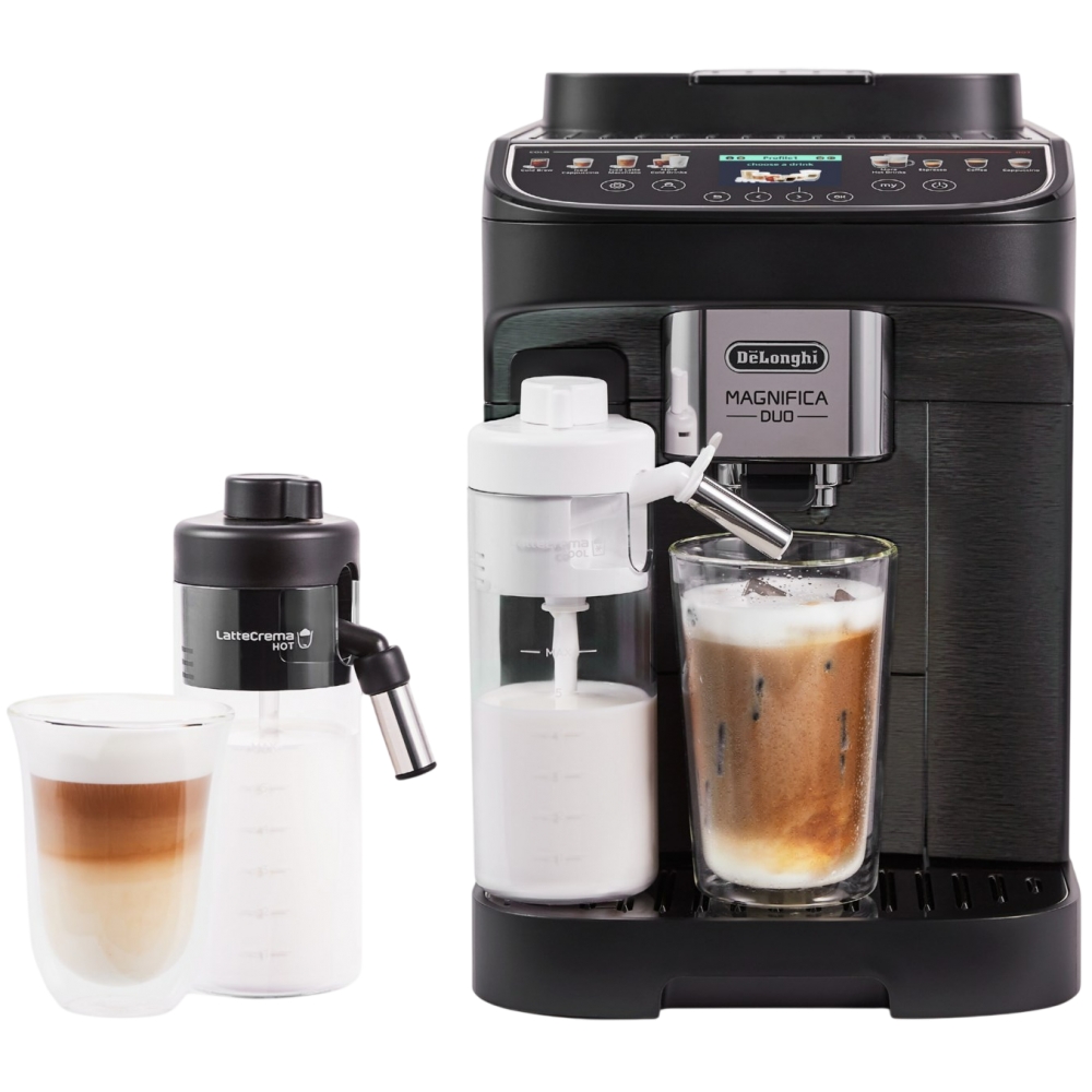 Delonghi Schwarz Kaffeevollautomat "Magnifica Duo Ecam330.80.bxb - 20 Rezepte Heißer & Kalter Milchschaum" Cold Brew Funktion 24" Tft-Display 2 Milchkaraffen (Heiß & Kalt) von Baur - Bild 4