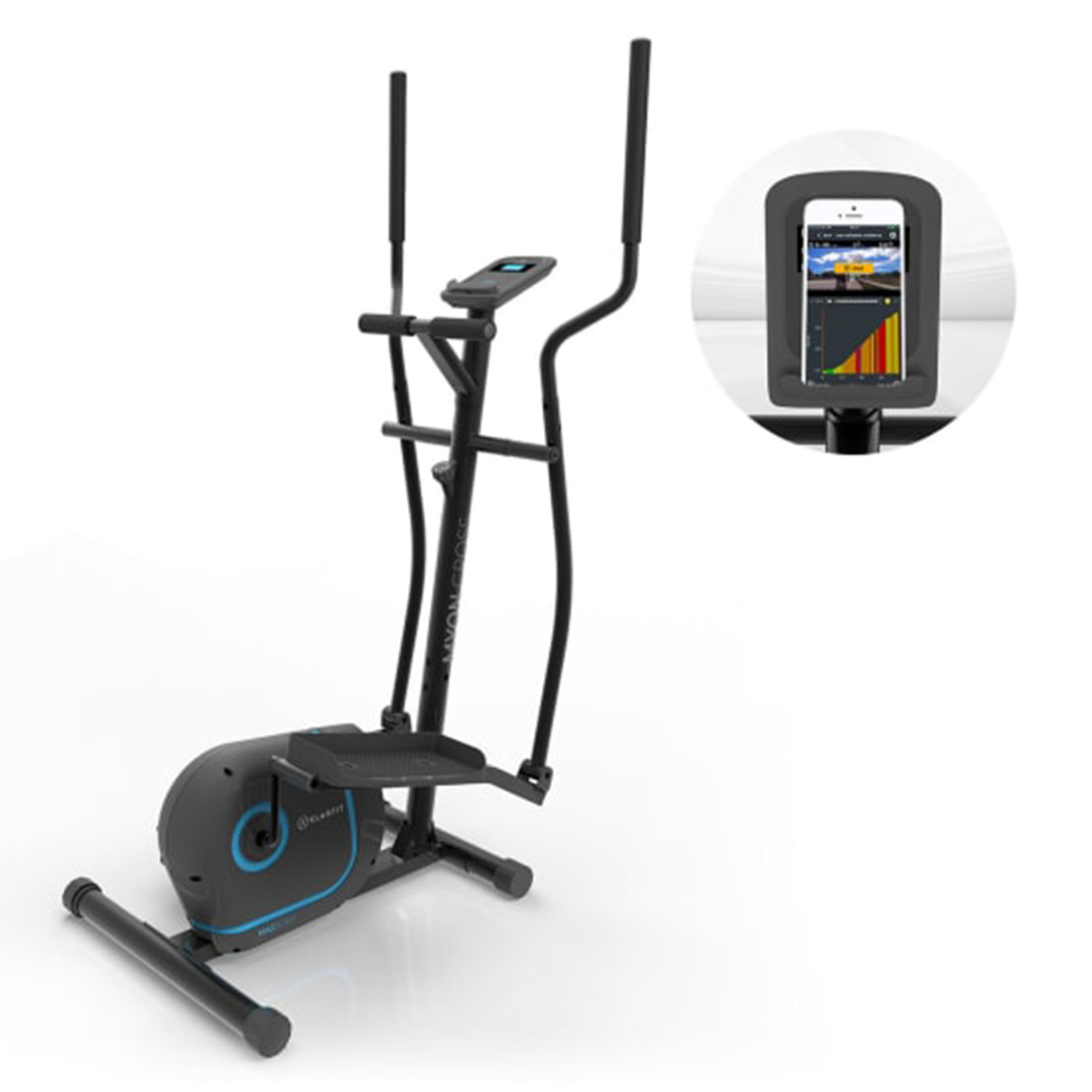 Klarfit - Myon Cross Crosstrainer 12kg Schwungmasse Silentbelt System Schwarz