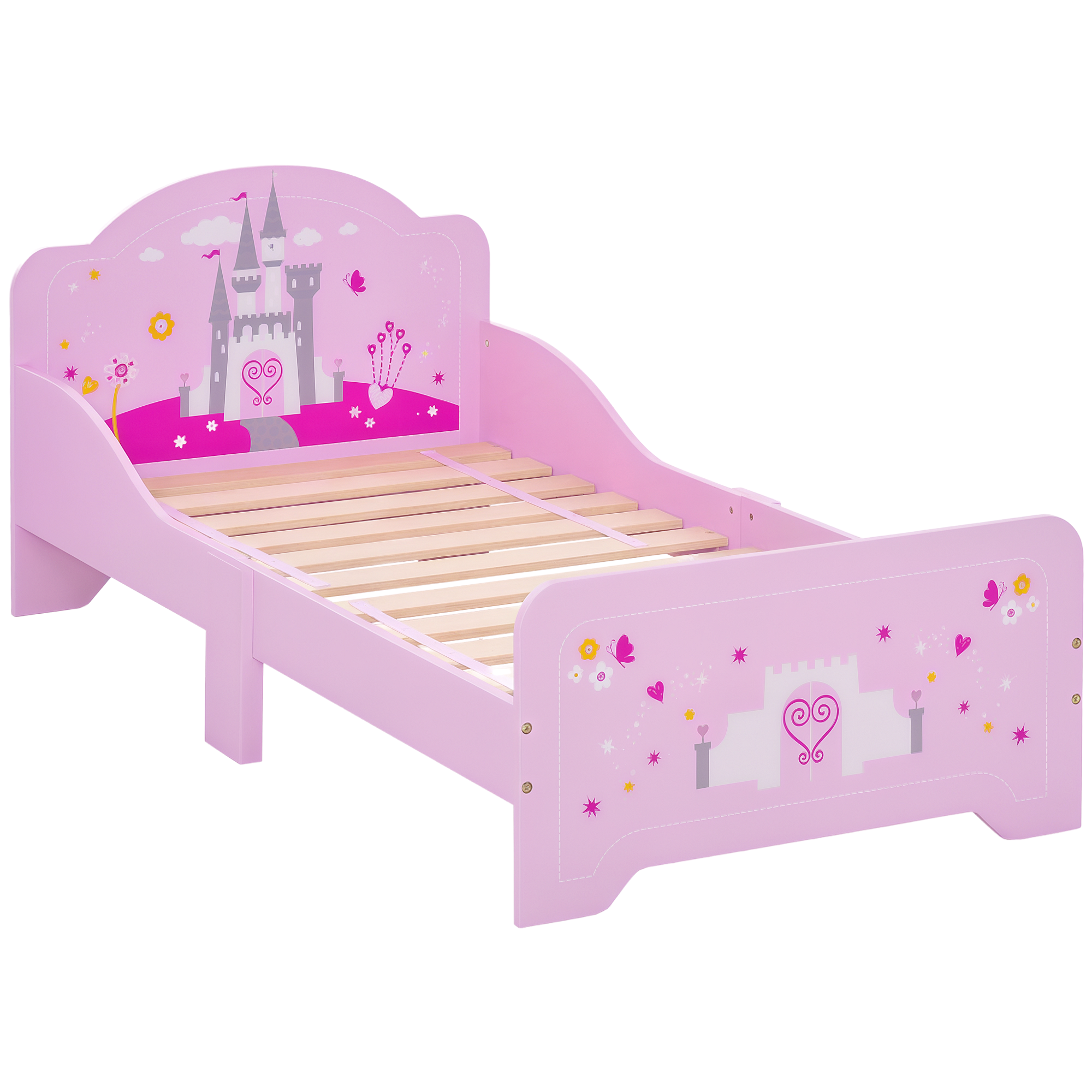 Homcom - Lit Enfant - Lit D'Enfant Design Princesse Motif Château