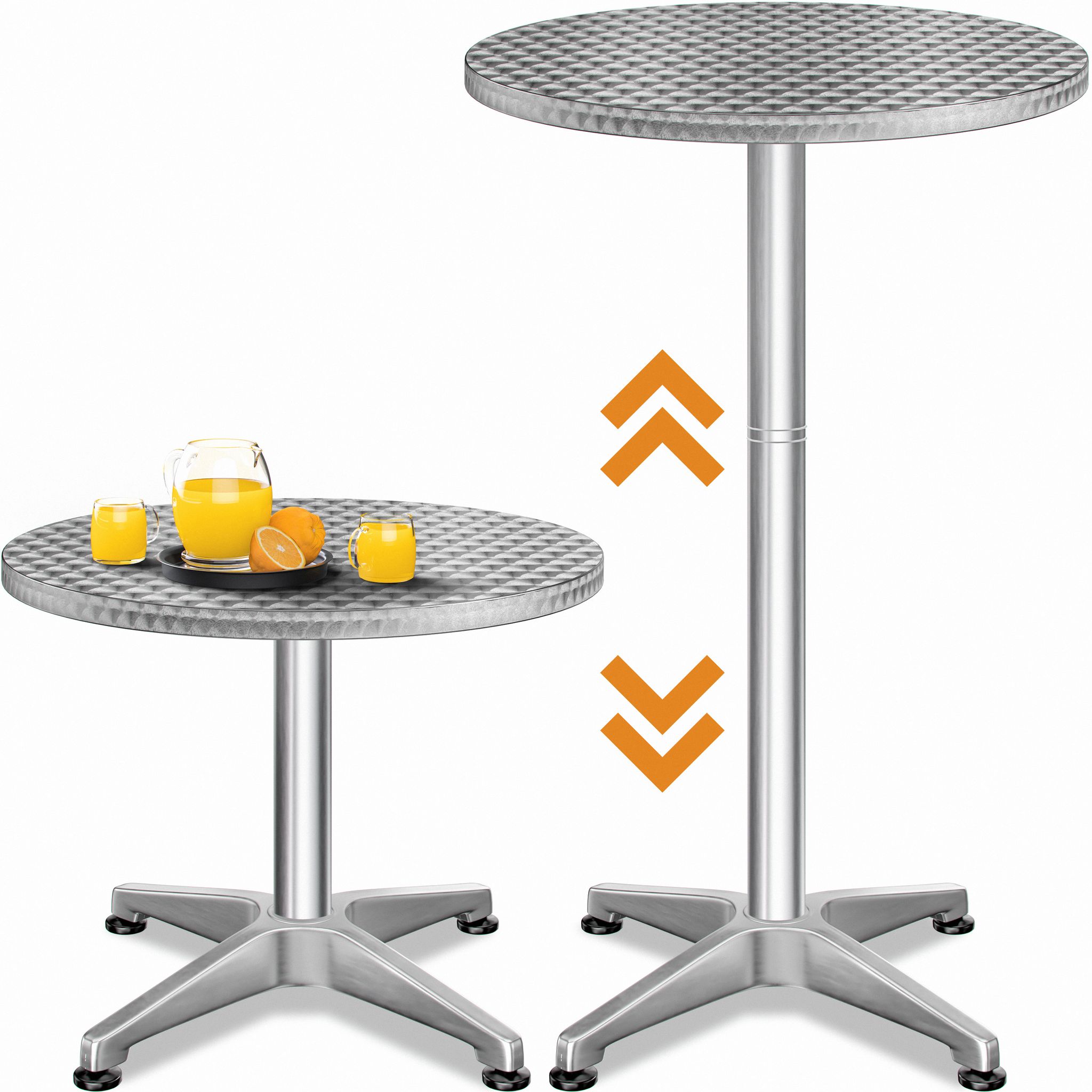 Table De Bar Bistrot Ronde ⌀ 60 Cm Hauteur Réglable 70 Cm / 115 Cm 2 En