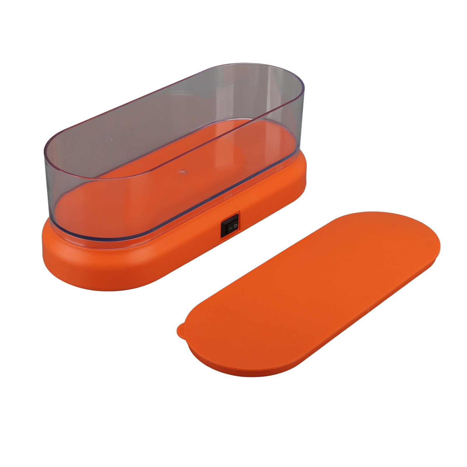 Nettoyeur à ultrasons portable pour bijoux, lunettes et pinceaux, orange, 200 x 75 mm