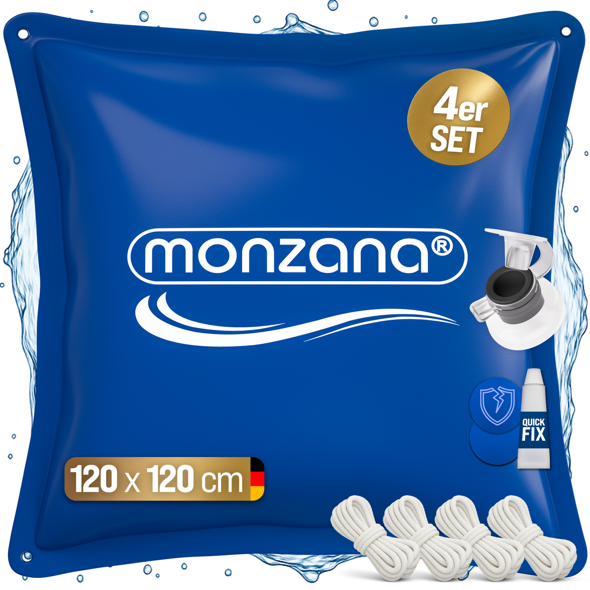 Monzana® Poolkissen 4Er-Set 120X120cm -20°C Größe 0.44 Blau - Image 2