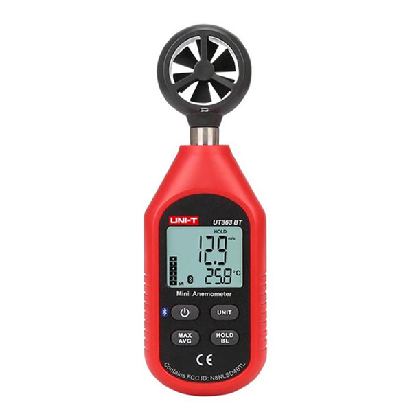 UNI-T Anemometer UT363 UT363BT Windsnelheidsmeter 0 ~ 30 m/s Luchtsnelheidsmeter Digitale temperatuurmeter Windsnelheidsmeting