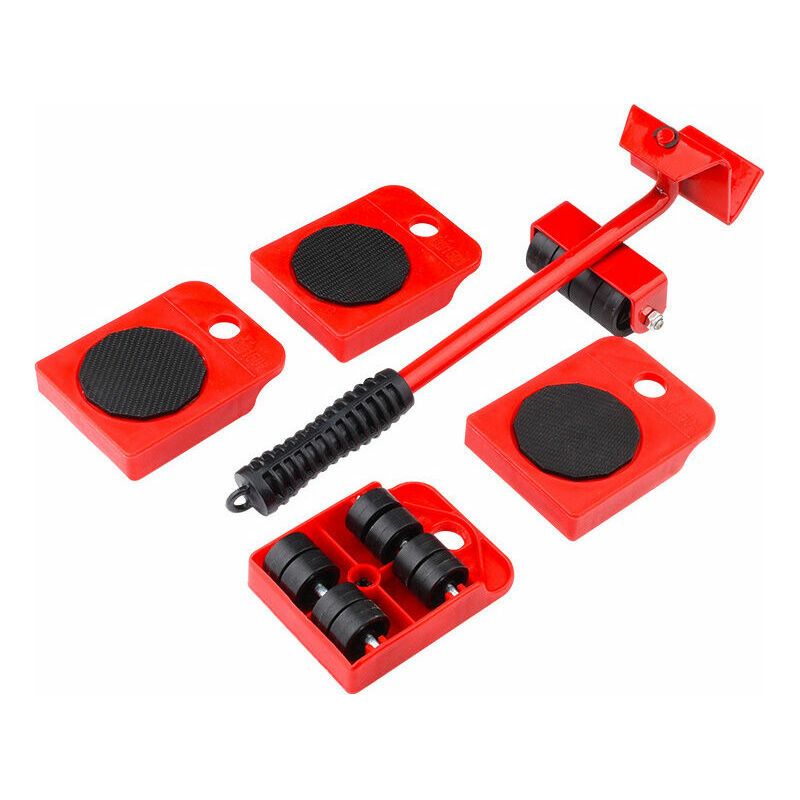 Roues pivotantes lourdes rouges pour chariots d'outils et meubles, rotation 360°, lot de 5
