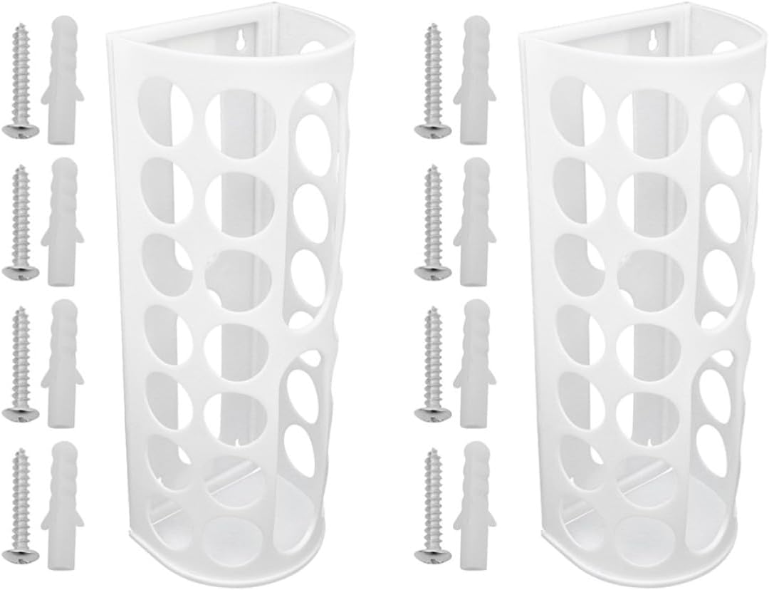 Organisateur mural adhésif pour rouleaux de vinyle, 14 emplacements, blanc