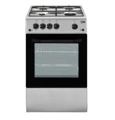 Beko - Cucina A Gas Csg42011fs 4 Fuochi Forno A Gas Dimensioni 50x50 Cm Colore Silver