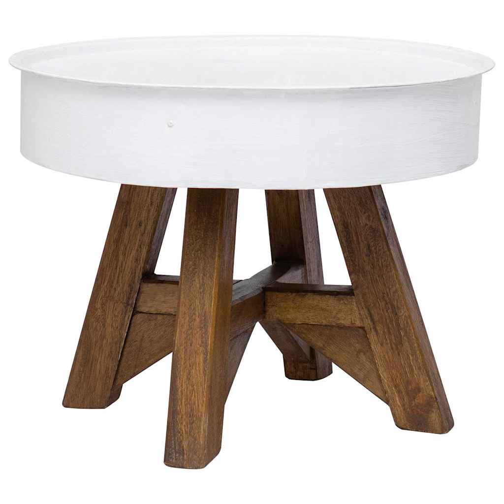 Table Basse Bois De Récupération Massif 60x45 Cm Blanc Vidaxl