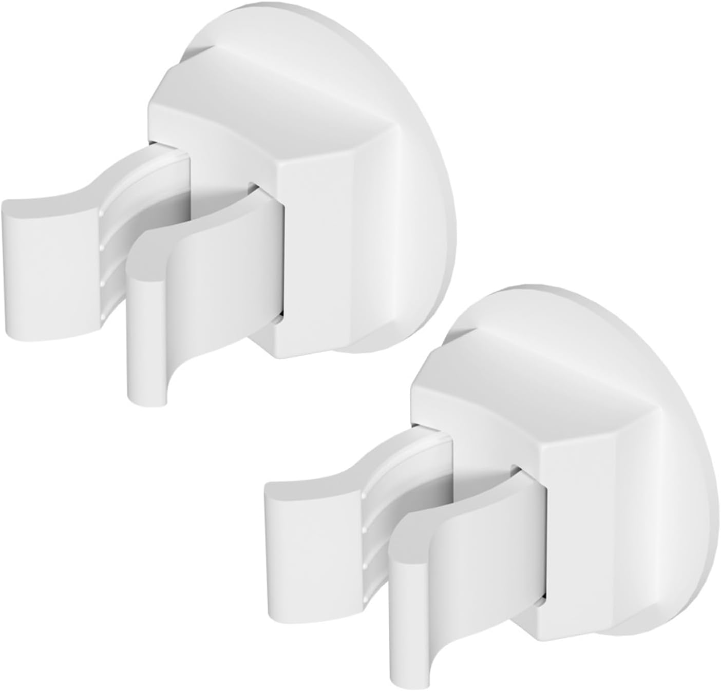 Support mural pour balais et serpillères avec fixations adhésives, lot de 2, blanc