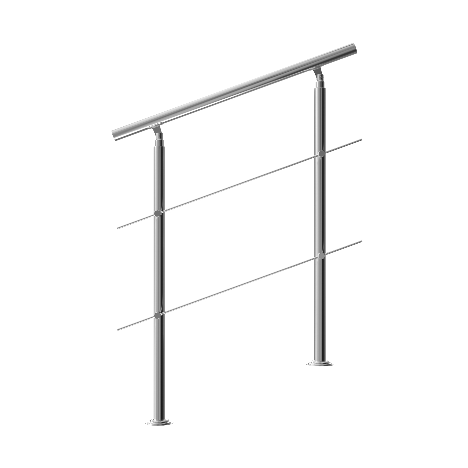 Treppengeländer Edelstahl Innen Und Außen Handlauf Geländer Brüstung Balkon 2 Querstreben, 100 Cm - Monzana