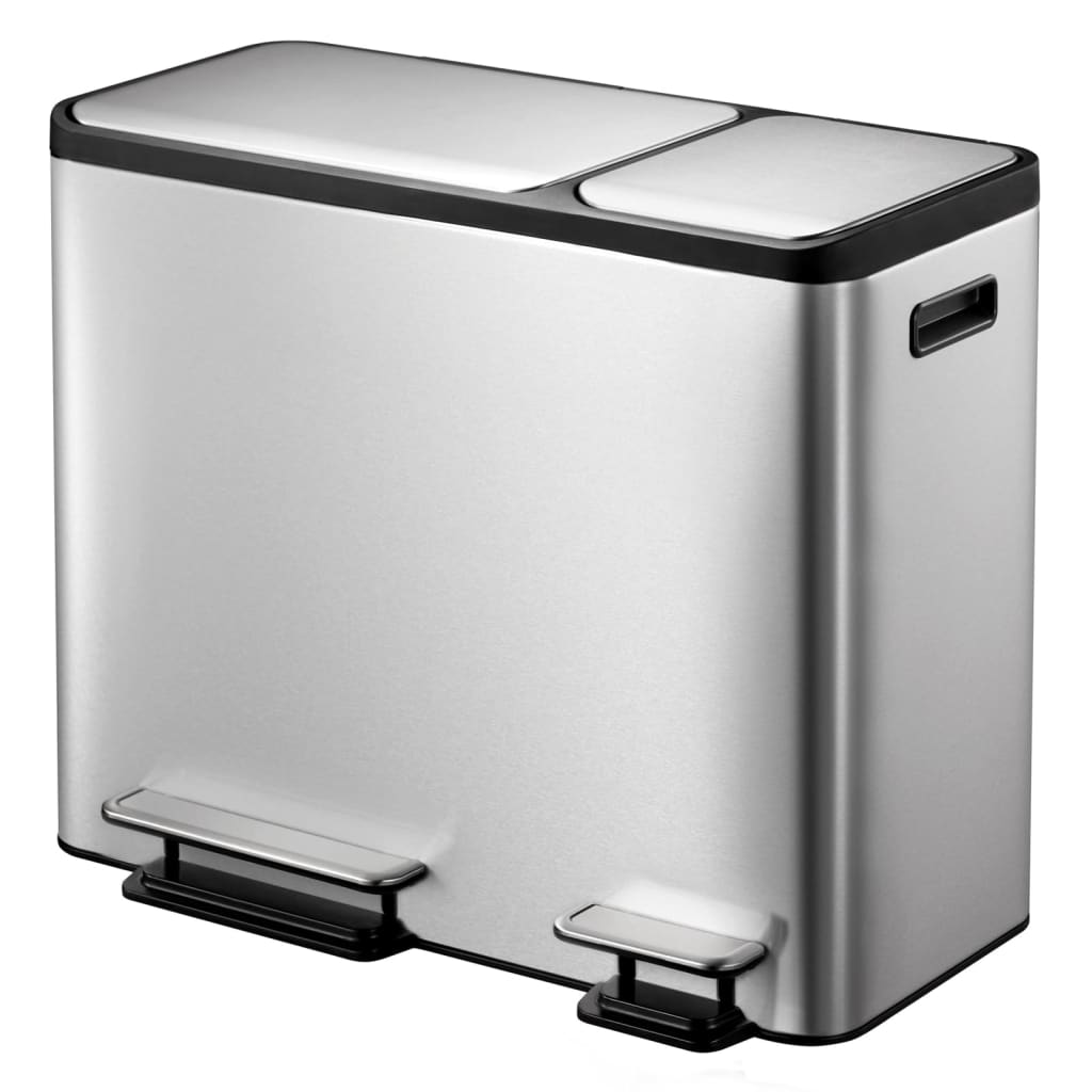 Pattumiera A Pedale Ecocasa 30 L+15 L Argento Opaco Eko