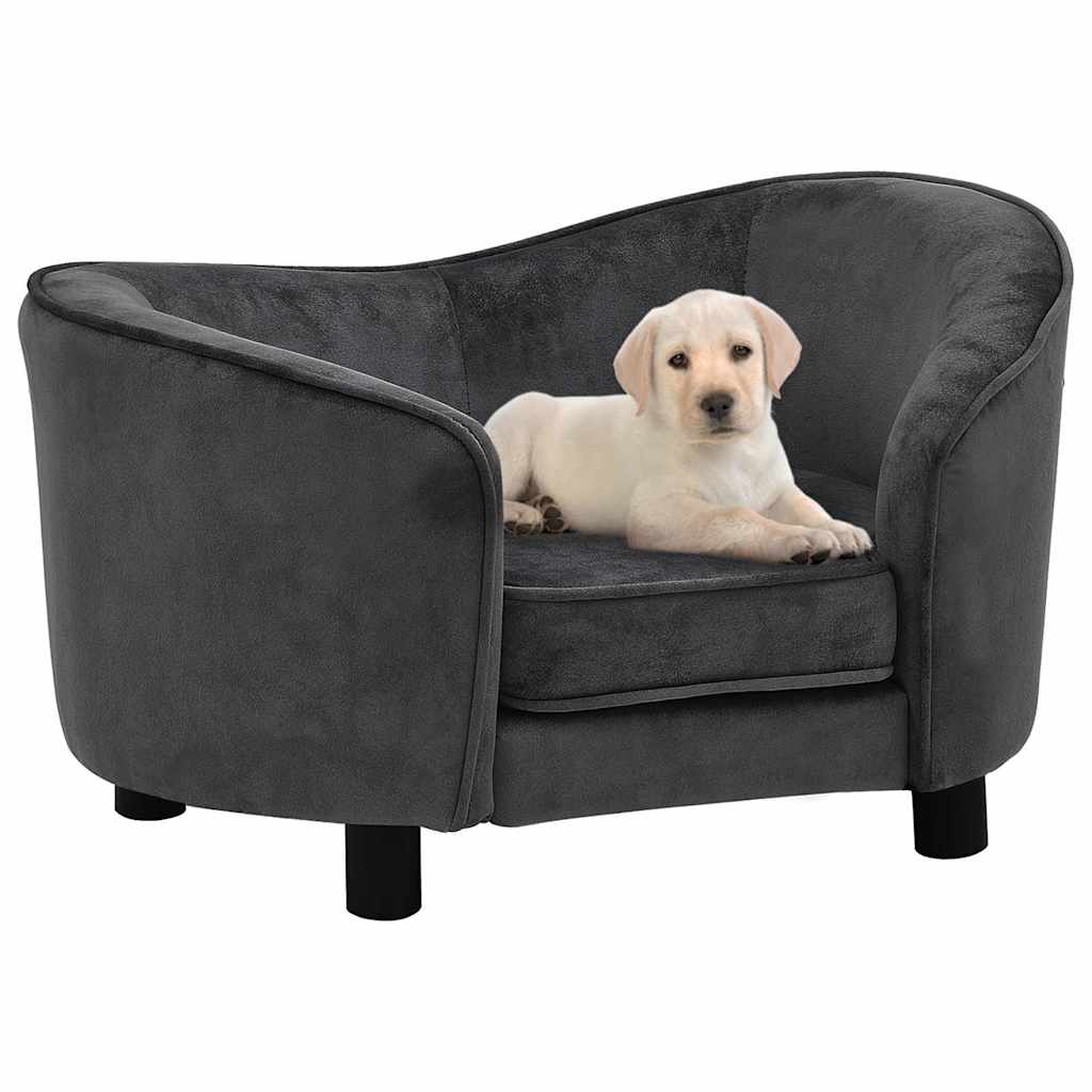 Vidaxl Dunkelgrau Dog Sofa Dark Grey 69X49x40 Cm Plush