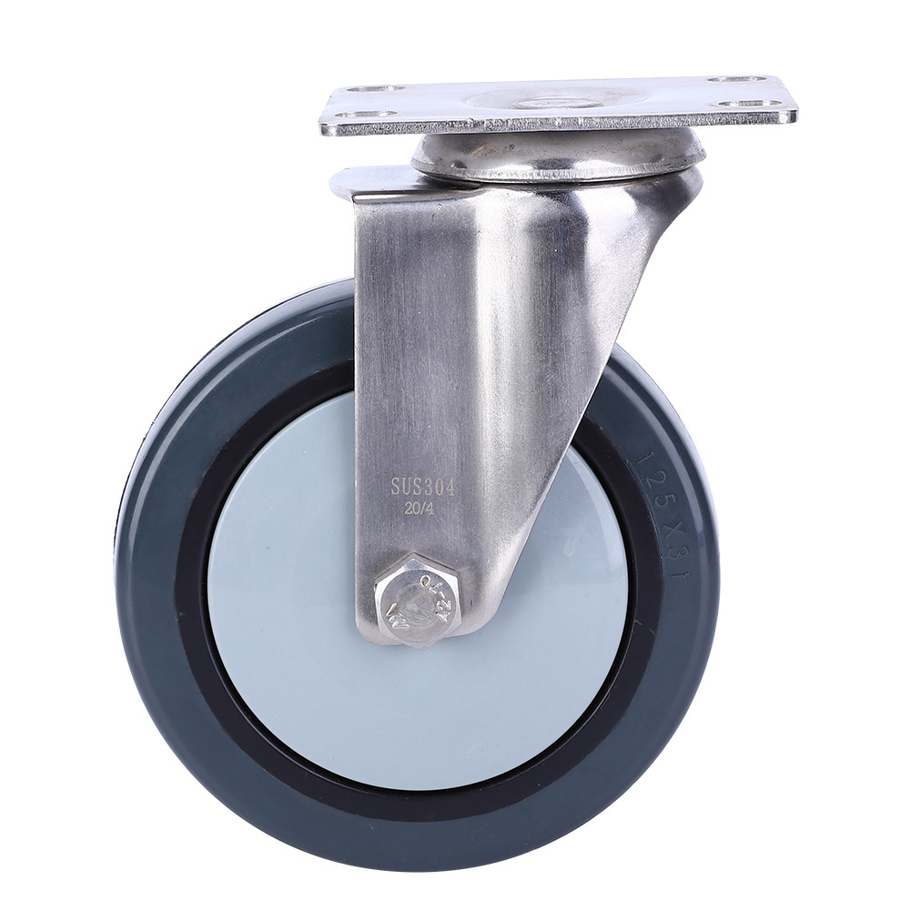 Roulette pivotante universelle 2,5 pouces à platine, roue polypropylène Ø 64 mm, lot de 2