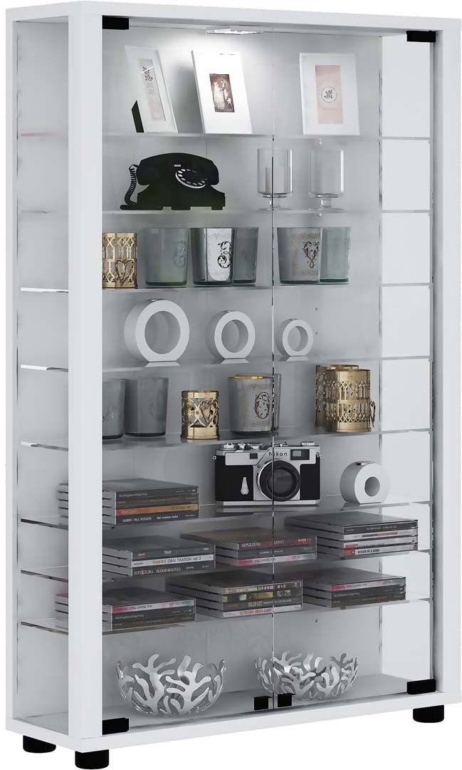 Vcm Weiß Standvitrine "Holz Glas Stand Vitrine Sammelvitrine Lumo Mini" 1 Stk. Tlg. von Baur - Image 6