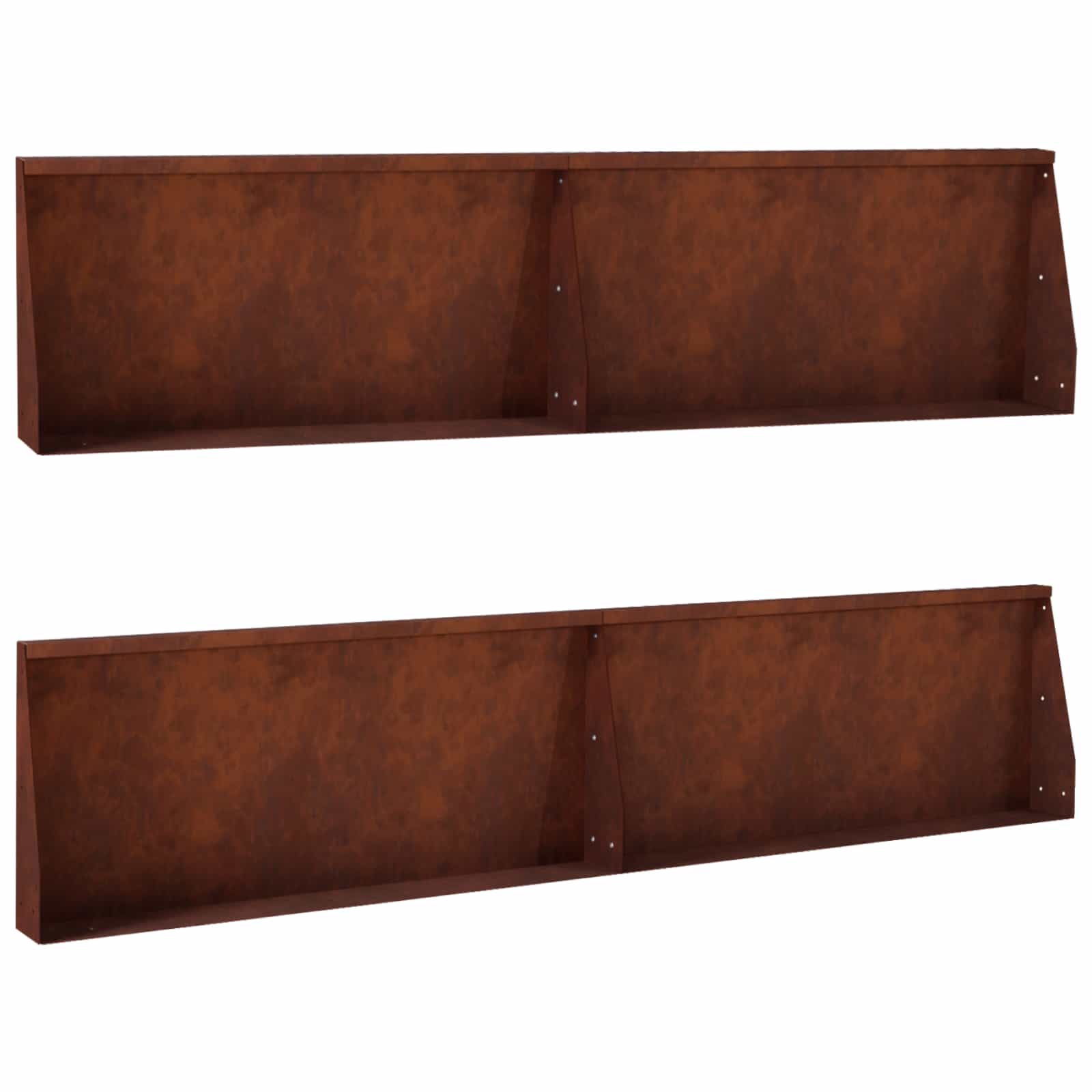 Vidaxl Rot Stützmauer 4 Stk. 100 X 12 X 30 Cm Wetterfeststahl Rostoptik