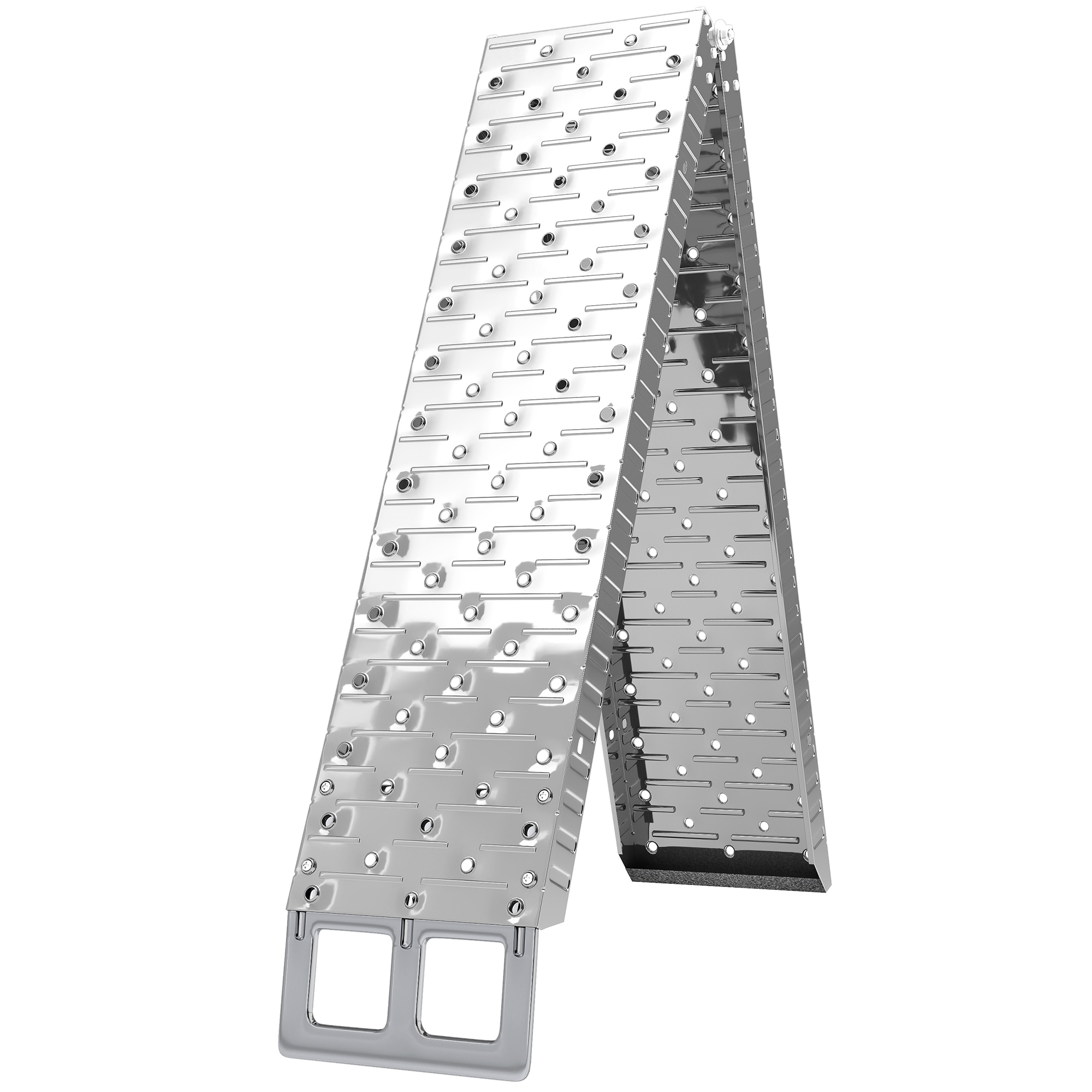 Rampe de chargement pliable antidérapante en acier inoxydable, 190 x 22 cm, charge 230 kg